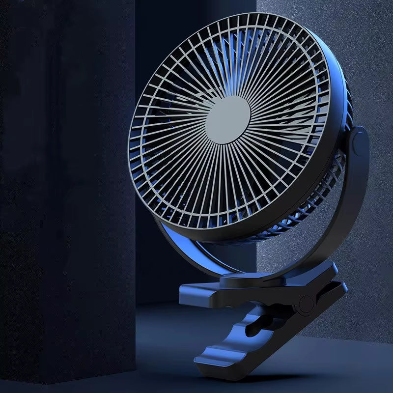 Portable Rechargeable Clip Fan | 10000mAh Battery 30H Runtime 360° Rotation