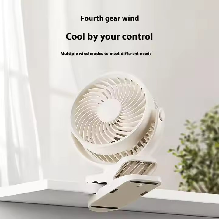 Portable Rechargeable Clip Fan | 10000mAh Battery 30H Runtime 360° Rotation