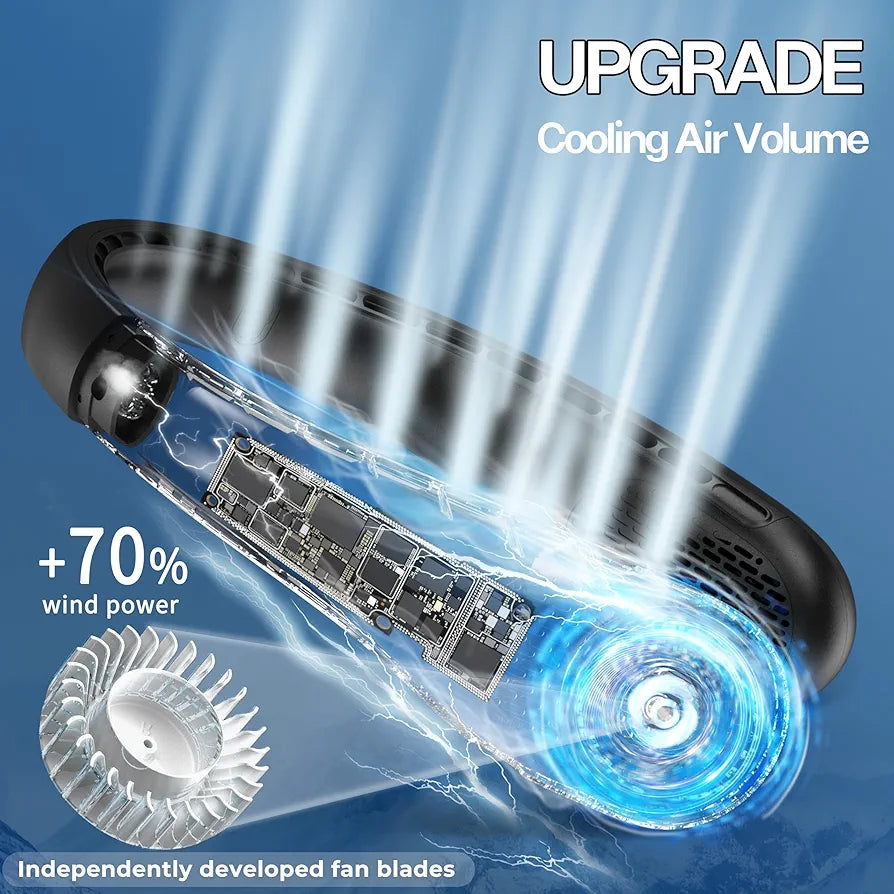Neck Fan | Rechargeable Wearable Personal Cooling Fan for Home, Gym & Travel